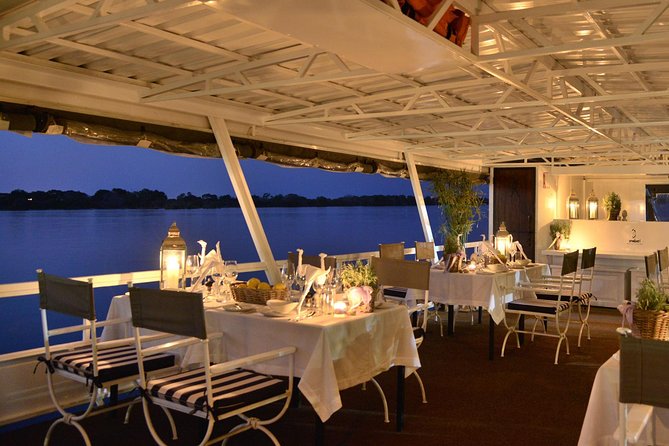 Dinner Cruise on the Zambezi River, Victoria Falls - A four-course dinner with wine, beer, and coffee