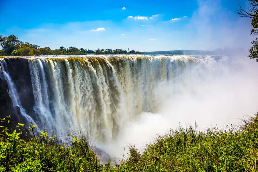 From Victoria Falls: Livingstone Island Tour & Devils Pool - Rainbow Falls and the Horseshoe come first