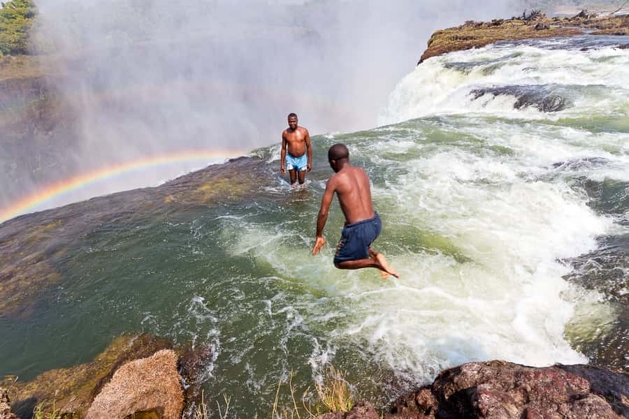 From Victoria Falls: Livingstone Island Tour & Devils Pool - The Main Falls reveal the real drama