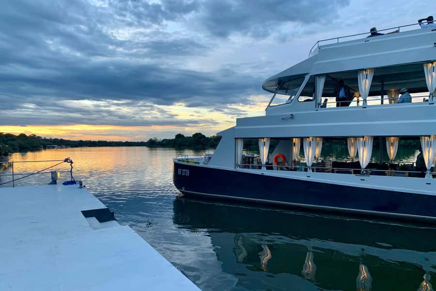 Luxury Cruise : Sunset Boat Cruise on The Zambezi Explorer - Three decks, open river views, and a calmer pace