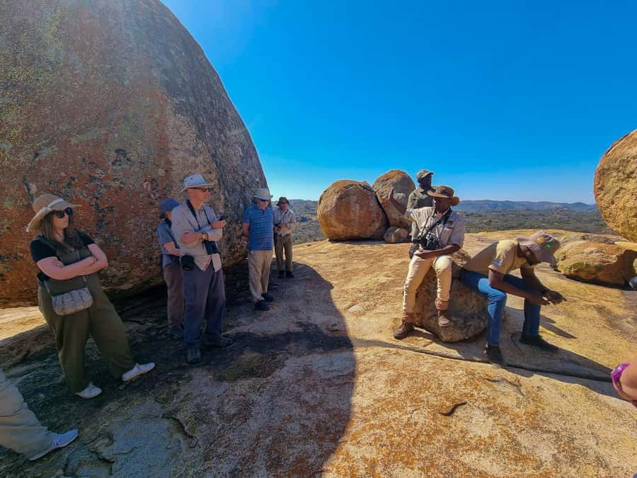 Matobo Hills Day Trip with Rhino Tracking - Walking with rhinos, carefully and quietly