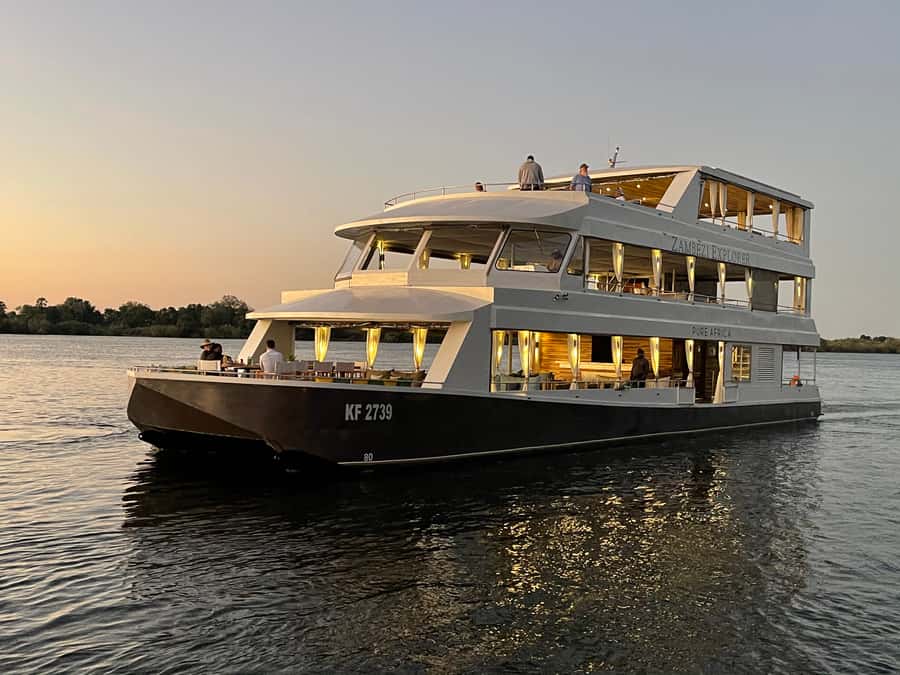 Victoria Falls: 2-Hour Luxury Zambezi River Sunset Cruise - Wildlife watching from a comfortable deck