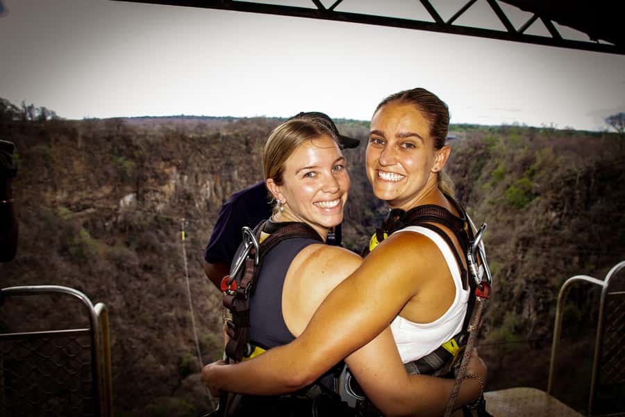 Victoria Falls: Bridge Swing - The 80-meter fall and long swing
