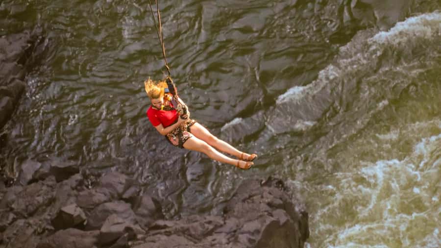 Victoria Falls: Bridge Swing - Getting ready for the jump