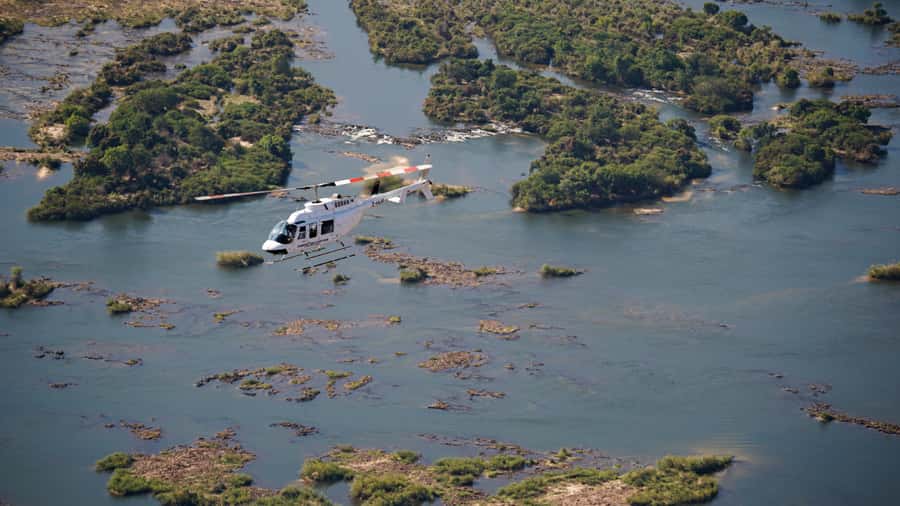 Victoria Falls:Explore the Zambezi Helicopter Experience - From Victoria Falls town to the Zambezi Helipad