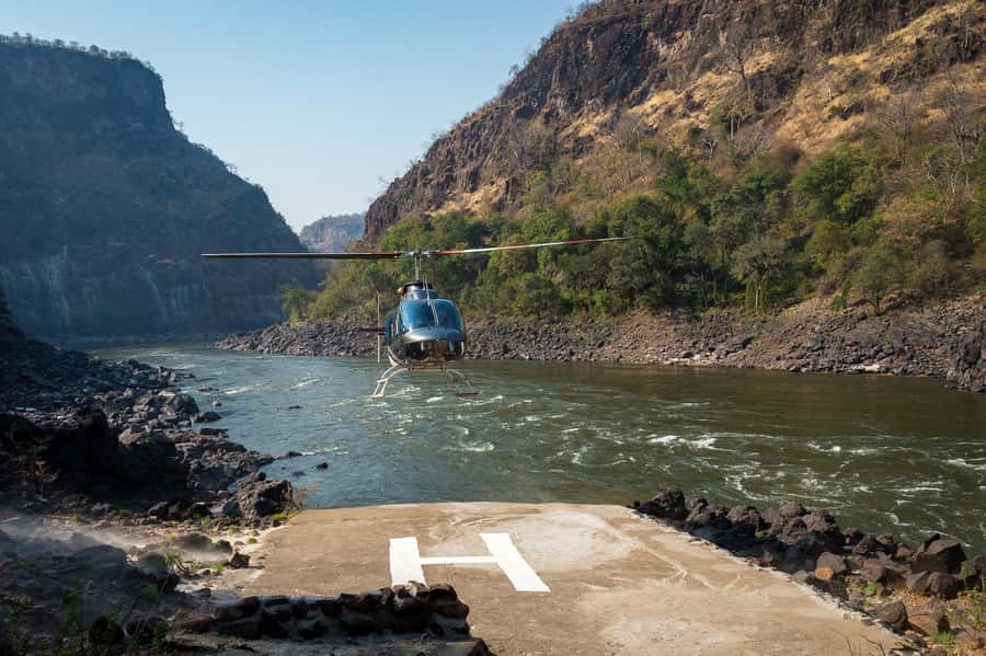 Victoria Falls Helicopter Flights - From Livingstone to Maramba Airfield