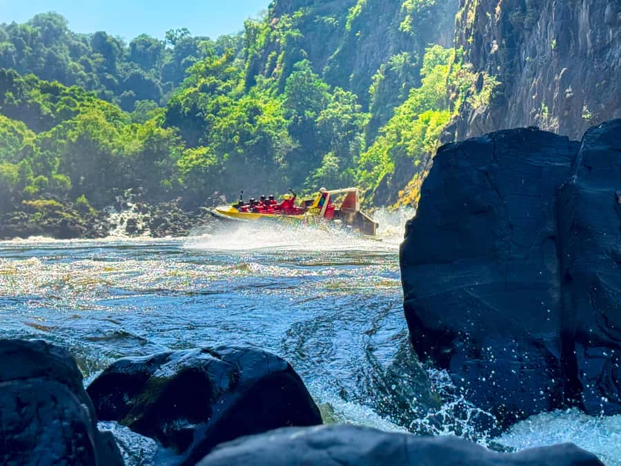 Victoria Falls: Jetboat Adventure Experience - The water ride and the Falls from below